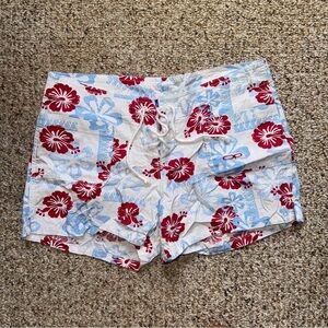 Vintage OP cotton floral summer beach swim shorts medium